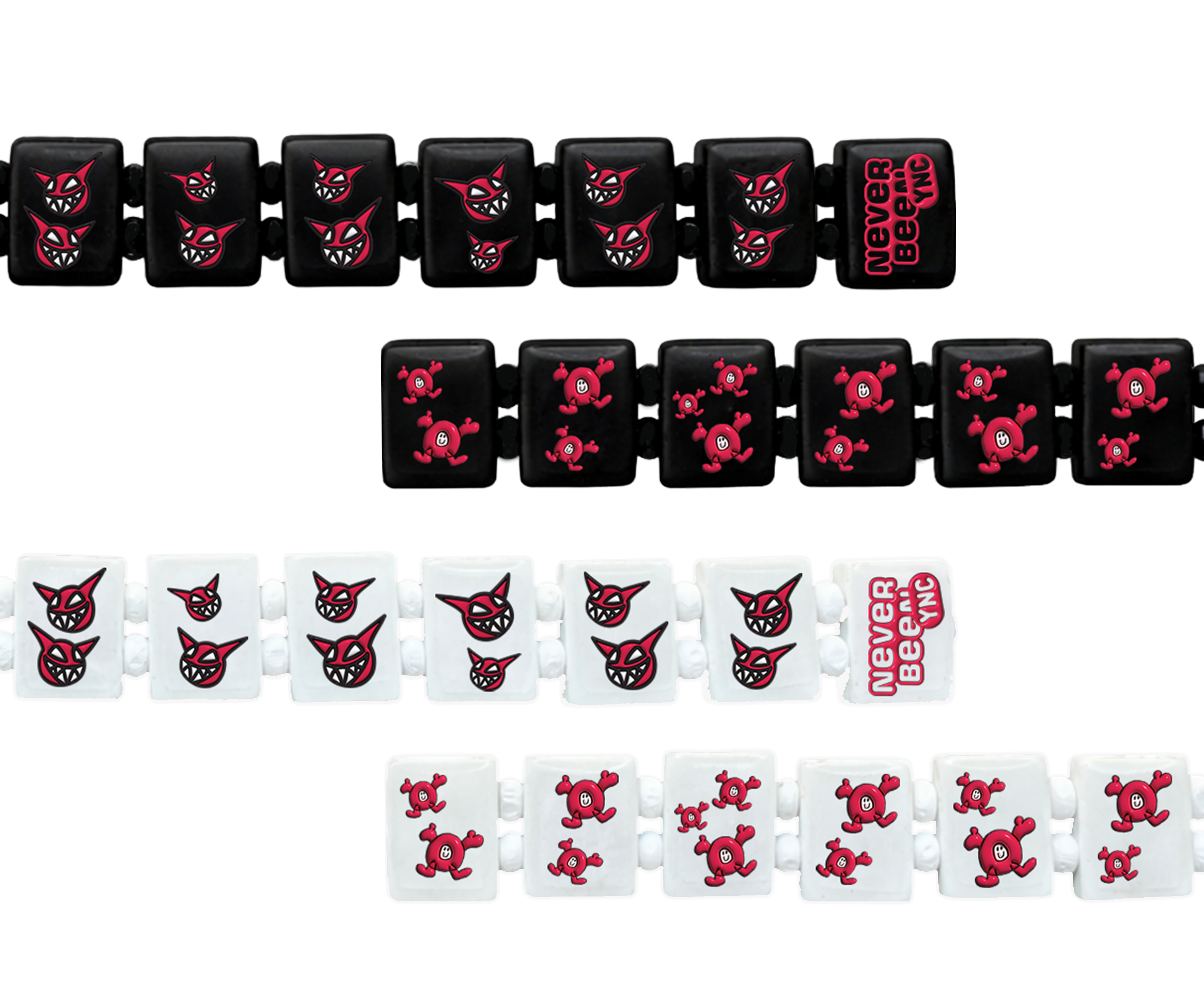 YNC X NEVER BEEN BRACELET - BLACK / WHITE